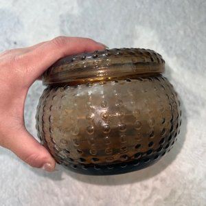 Sea Urchin Decor Dish w/ Lid Handblown Glass Container